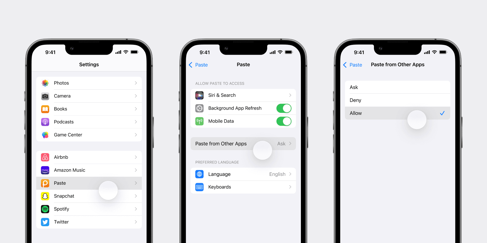 iOS 允许粘贴设置