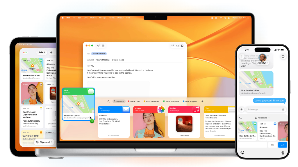 Paste 支持 Mac、iPhone、iPad 多设备
